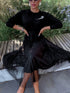 "VIOLA 3212" set - dress + jumper - BLACK